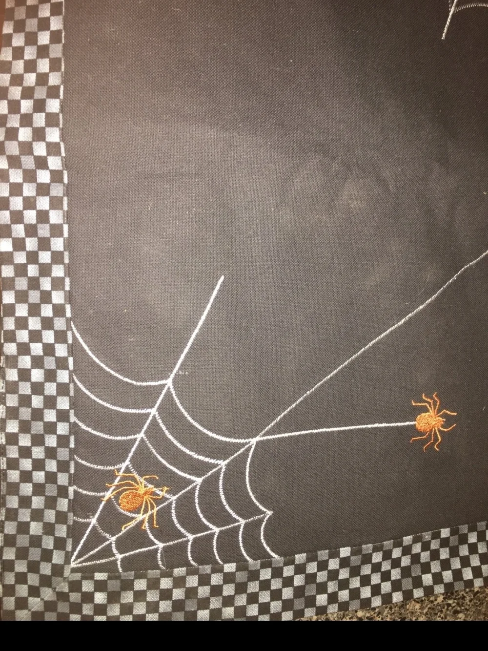 Halloween Spiderweb Set Of 4 Table Placemat Set in Black and Orange